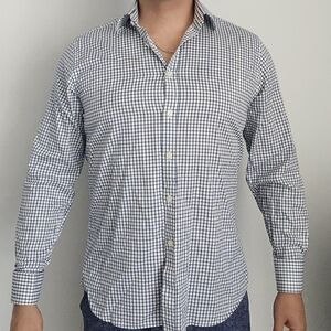 Charles Tyrwhitt Navy and White Check Shirt